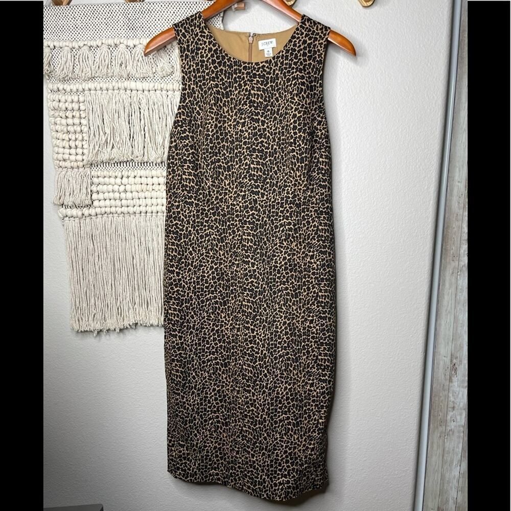 J. Crew Leopard Sleeveless Midi Dress